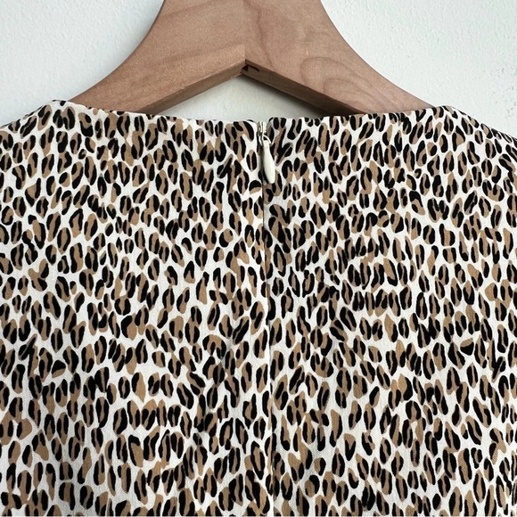 J. McLaughlin Anne Dress Tan Micro Animal Print Sheath Sleeveless Size 2 - Picture 7 of 12